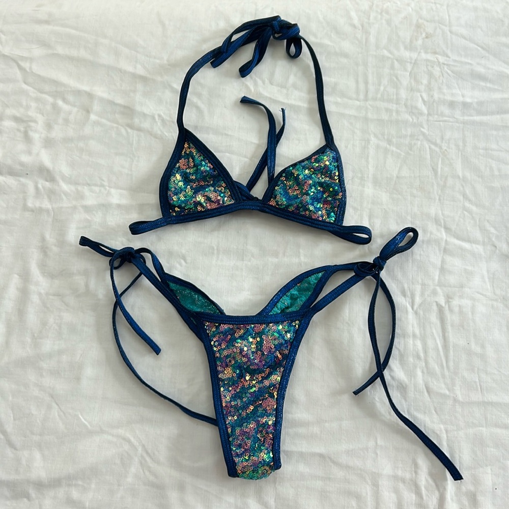 Sparkly blue bikini